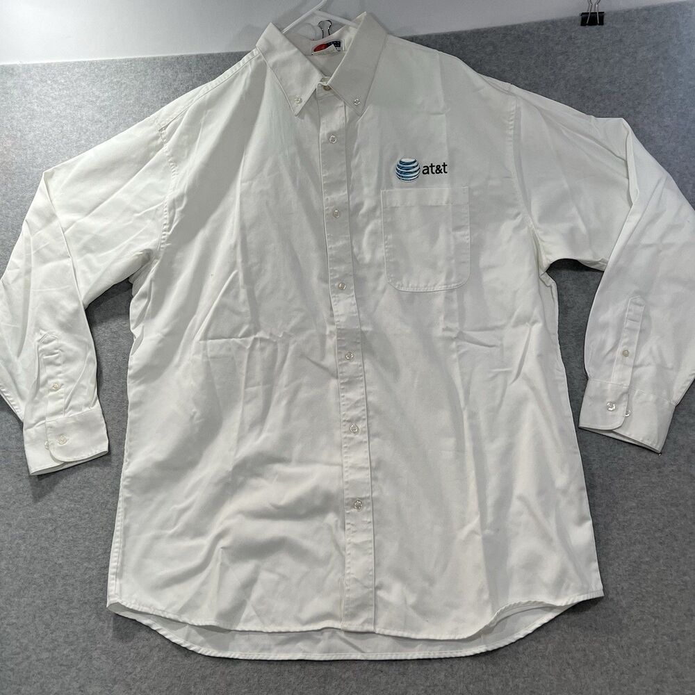 Vintage AT&T shirt mens XLT Long Embroidered Button up long sleeve team workwear